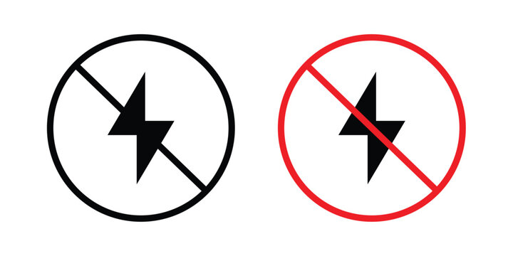 Flash off icon line, outline and flat vector elements