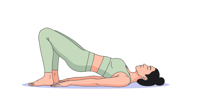 Woman performing bridge pose exercise for fitness.