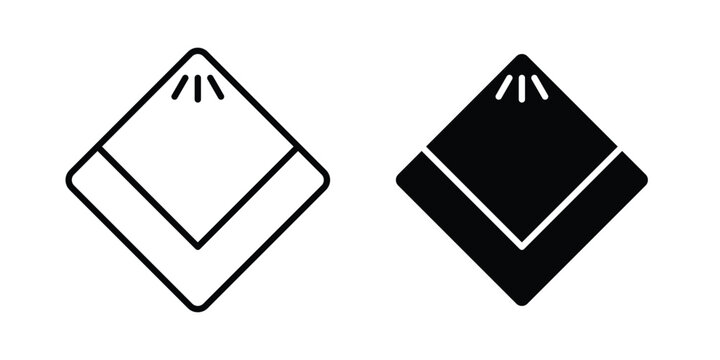 Handkerchief icon line, outline and flat vector elements