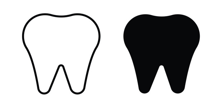 Human teeth icon line, outline and flat vector elements