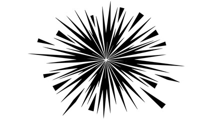 Obraz premium Radial Burst Abstract Vector Icon on PNG Background, radial burst, abstract burst, vector icon, explosion icon, energy burst, impact effect, motion design, geometric burst, spiky lines, radial lines, 