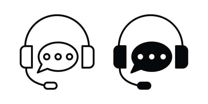 Live chat icon line, outline and flat vector elements