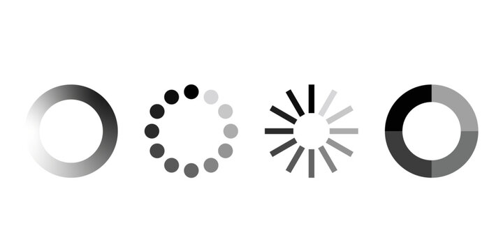 Loading spinner icon set progress indicators vector design_