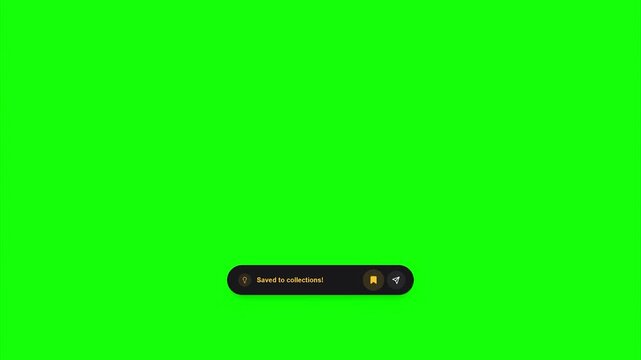 Social Media Search Bar UI Animation with Bookmark and Close Interaction Minimalist Flat Design Green Screen Chroma Key Motion Graphics for Editing Overlay