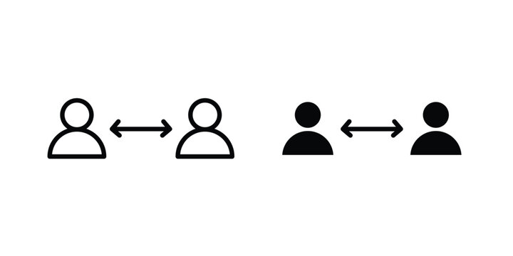 Peer to peer icon line, outline and flat vector elements