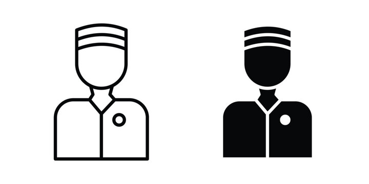 Porter icon line, outline and flat vector elements