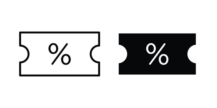 Promo code icon line, outline and flat vector elements
