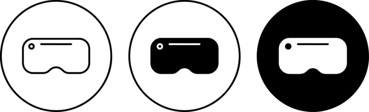 Virtual reality headset icon set, vr glasses symbol, vector illustration
