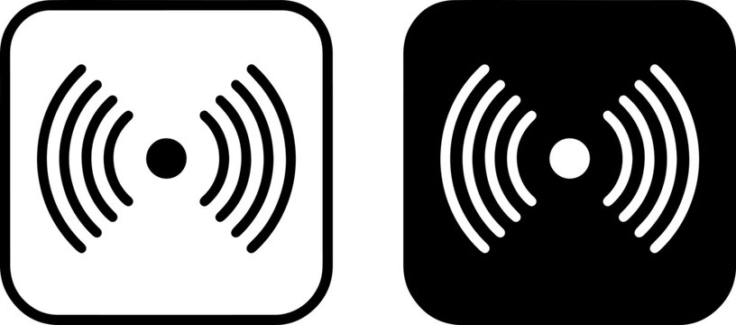 Contactless payment icon set, nfc technology symbol, wireless signal