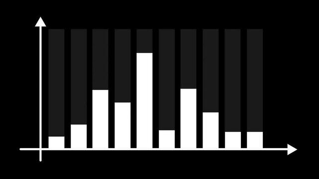 Business growth graph chart animation showing rising sales performance, glowing profit increase, and upward financial arrow on black background for future marketing success themes