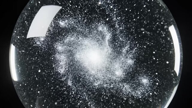 Galaxy in a crystal ball perfect for wellness retreats and nature documentaries
