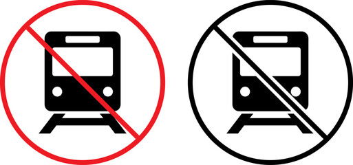No train sign, prohibition symbol with train icon, vector illustration © MOHAMMAD RABBI