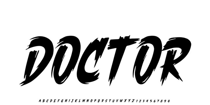 handbraking alphabet, bold youthful letters, fresh expressive font for a lively modern logo, dynamic headline, contemporary typography, teenage typographic design. Vector illustration