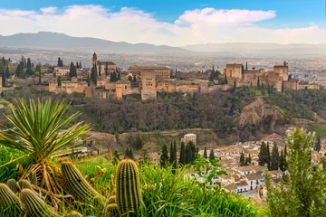 Granada city skyline, view of the Alhambra palace and fortress complex, Spain © f11photo