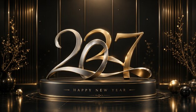 Happy New Year 2027 3D Illustration
