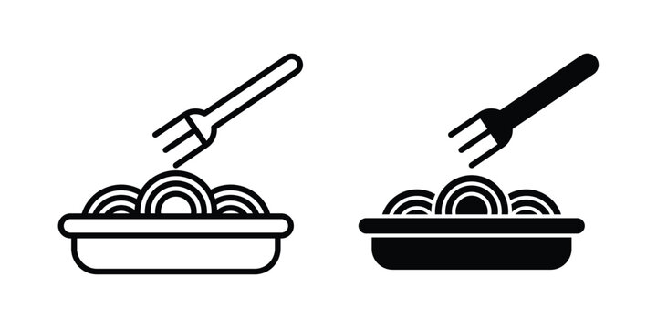 Spaghetti icon line, outline and flat vector elements