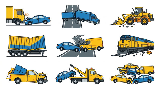 Collection of vehicle accidents and road incidents.