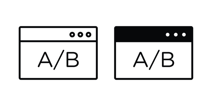 A B testing icon liner logo vector