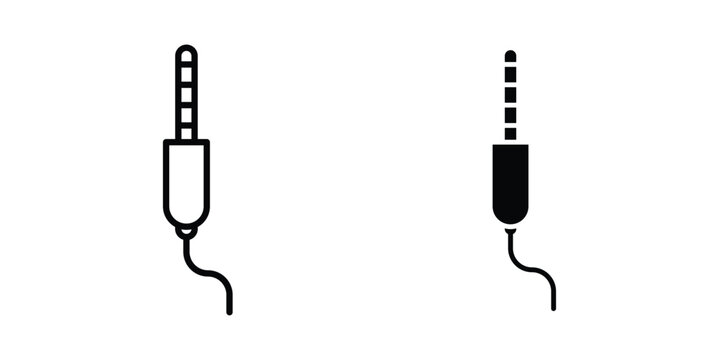 Audio jack icon liner logo vector