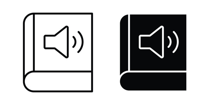 Audio book icon liner logo vector