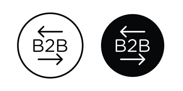 B2B icon liner logo vector