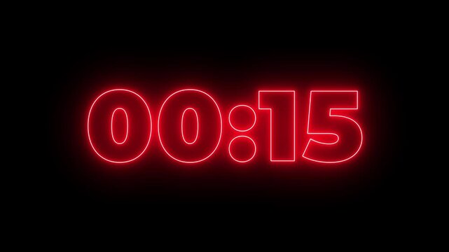 20 second countdown timer animation, 20 second displays modern minimal countdown, 20 second countdown timer, neon Countdown timer from 20 to 0 second suitable for presentations 4k video.