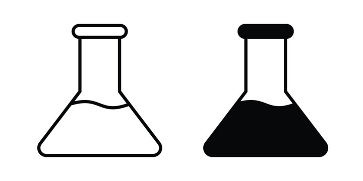 Beaker icon liner logo vector