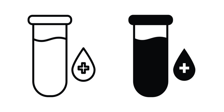 Blood test icon liner logo vector