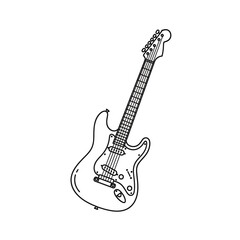 Fototapeta premium Electric Guitar Illustration, Monochrome Musical Instrument