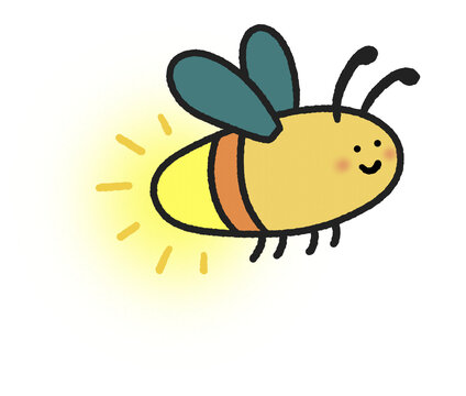 cute glowing firefly character