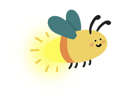 cute glowing firefly character