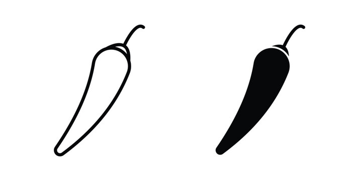 Chili icon liner logo vector
