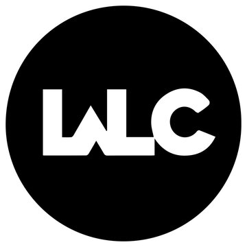 Solid black filled icon of wlc wage limitation concept in white letters