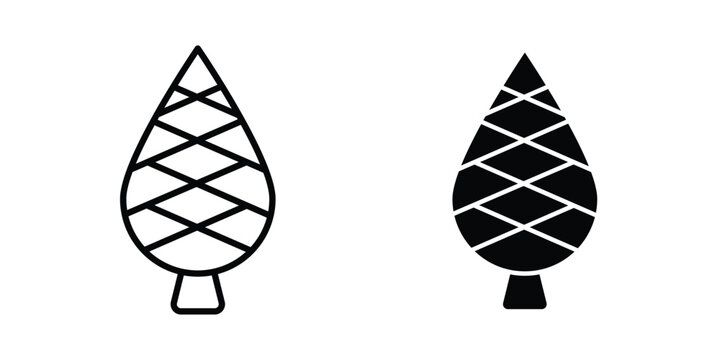 Fir cone icon liner logo vector