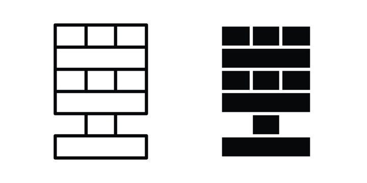 Jenga icon liner logo vector