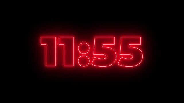 13 minutes countdown timer animation, 13 minutes displays modern minimal countdown, 780 second countdown timer, neon Countdown timer from 13 minute to 0 minute suitable for presentations 4k video.