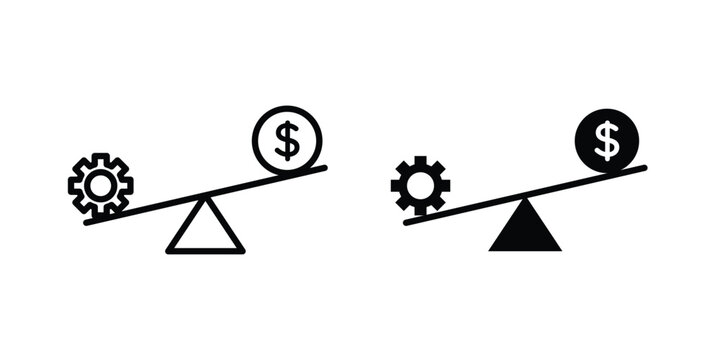Leverage icon liner logo vector
