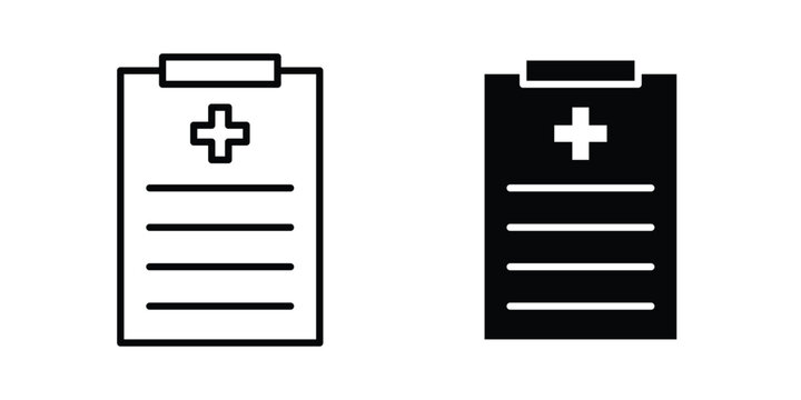 Medical record icon liner logo vector