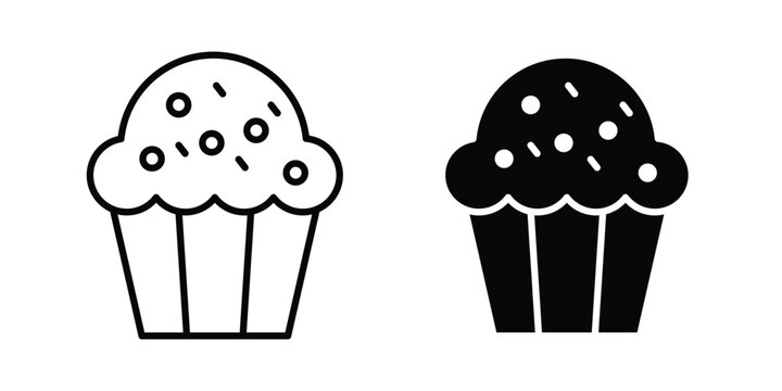 Muffin icon liner logo vector