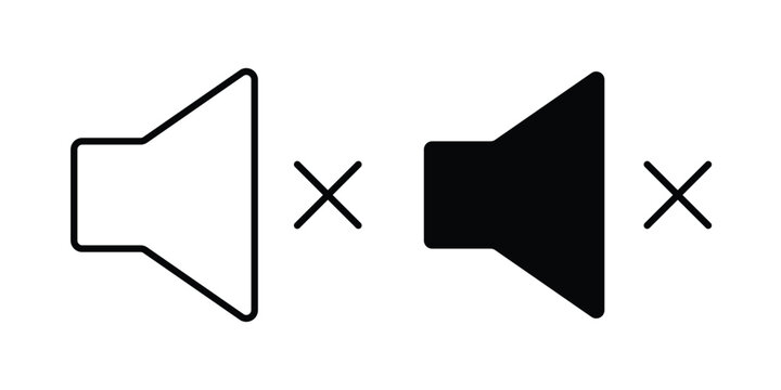 Mute sound icon liner logo vector
