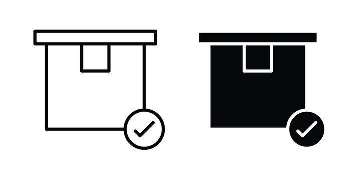 Order receive icon liner logo vector