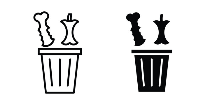 Organic waste icon liner logo vector