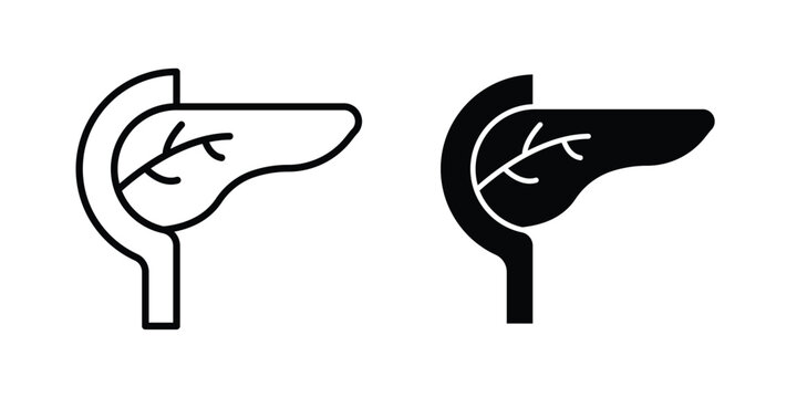 pancreas icon liner logo vector