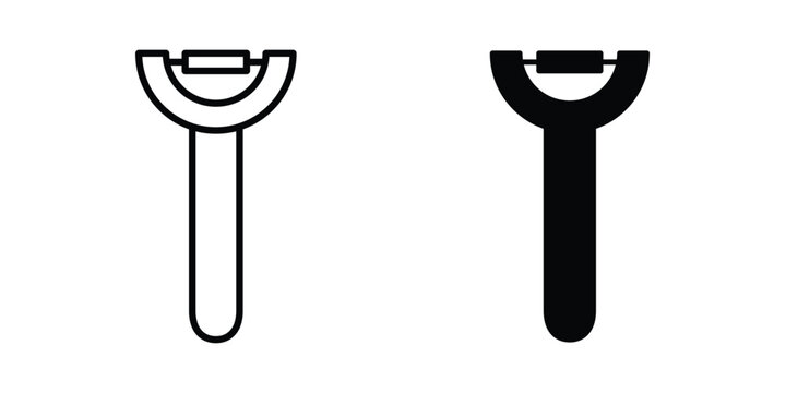 Potato peeler icon liner logo vector