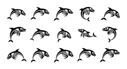 Obraz premium Group of dolphins swimming together.