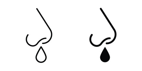 Fototapeta premium Runny nose icon liner logo vector