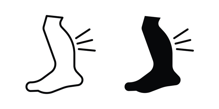 Shin pain icon liner logo vector