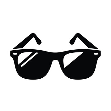 Minimalist black icon of classic retro style sunglasses.