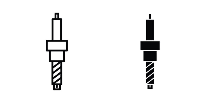 Spark plug icon liner logo vector