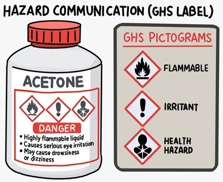 GHS Hazard Communication Label (Acetone Example)